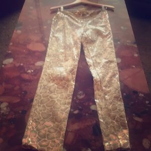 Sequined leopard print pants